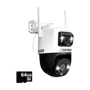 Defender AI Powered Guard Pro 3K Plus PTZ Dual Lens Security Camera 64GB DS